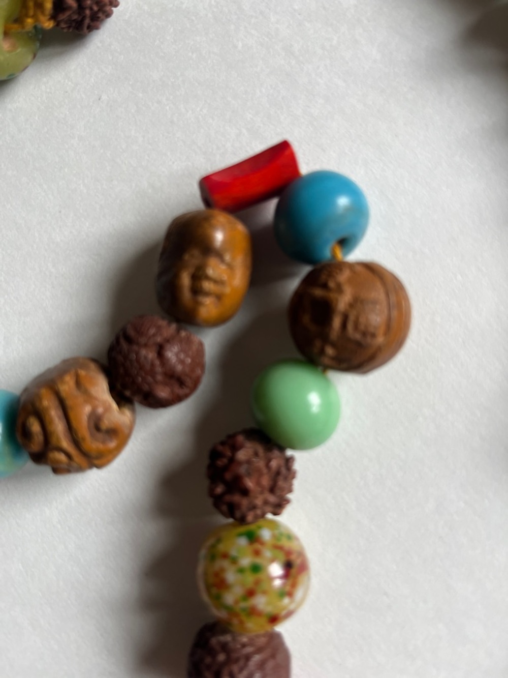 Meiji 85 Japanese Ojime Beads Carved Porcelain Lacquer Wood, Coral, Stones - Picture 3 of 4